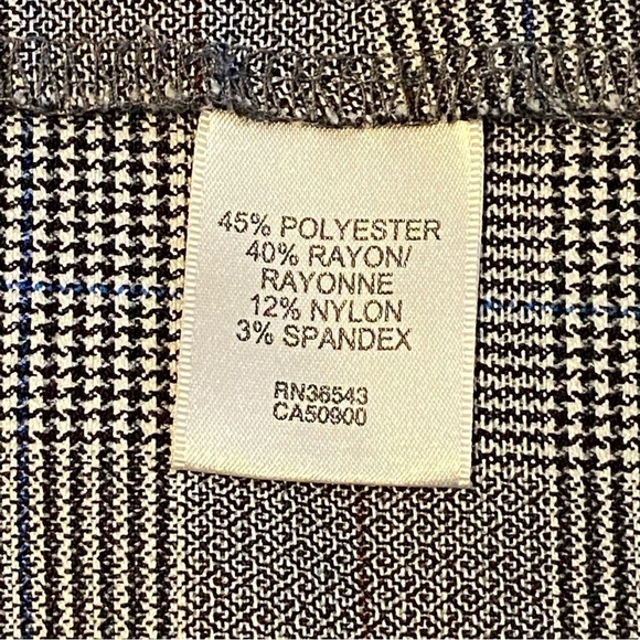 VAN HEUSEN / Houndstooth print Stretch Straight Leg Pants Size 12 Reg - Picture 4 of 9